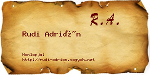 Rudi Adrián névjegykártya